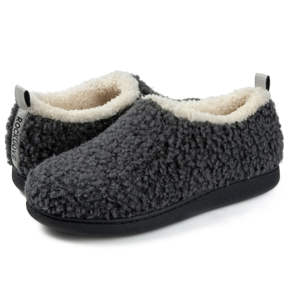 NEW Grey White slippers house shoes indoor outdoor comfortable machine wash - Picture 5 of 6